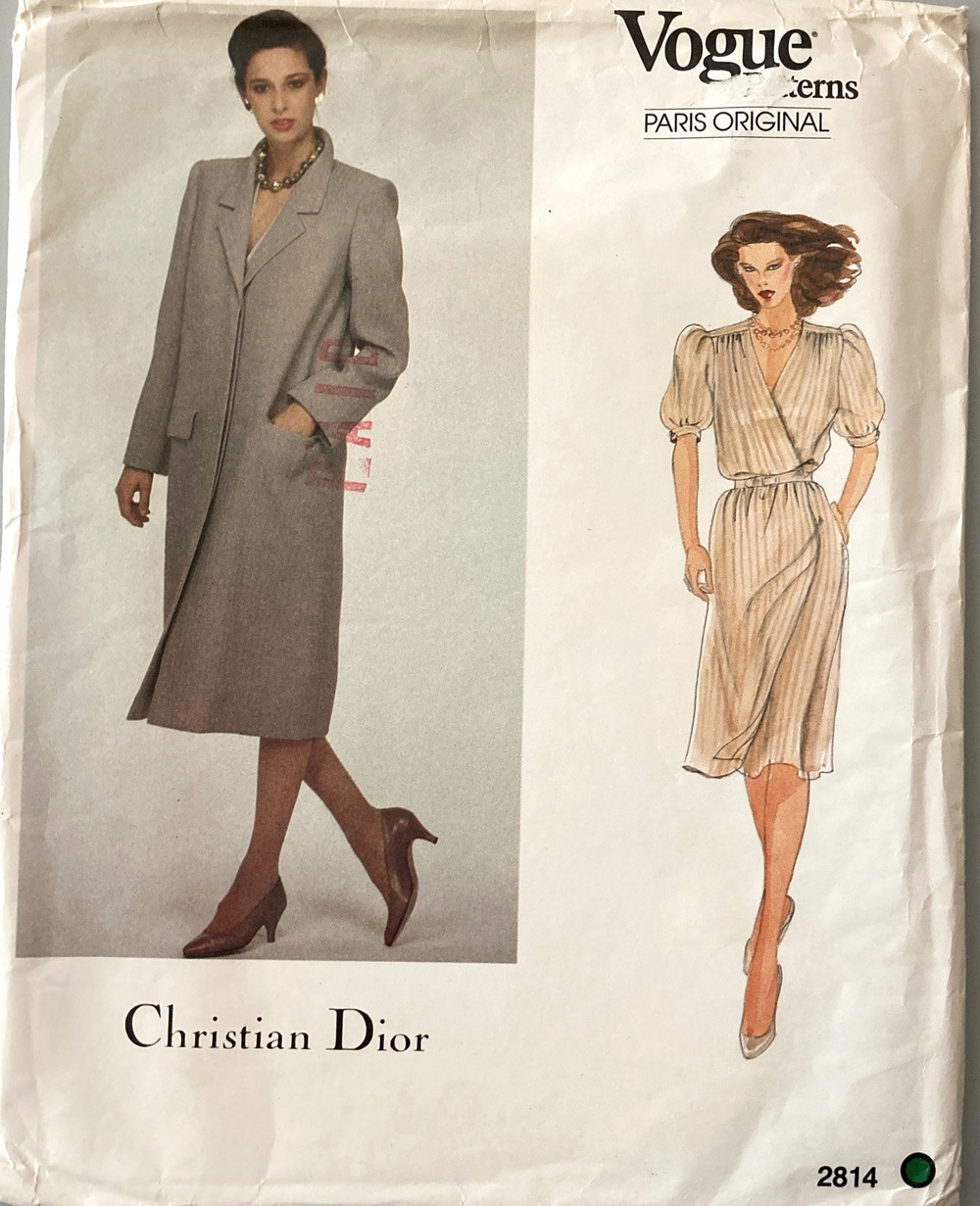 Vogue Paris Original Christian Dior 2814 Vintage Dress Coat Misses Sz 12 UNCUT